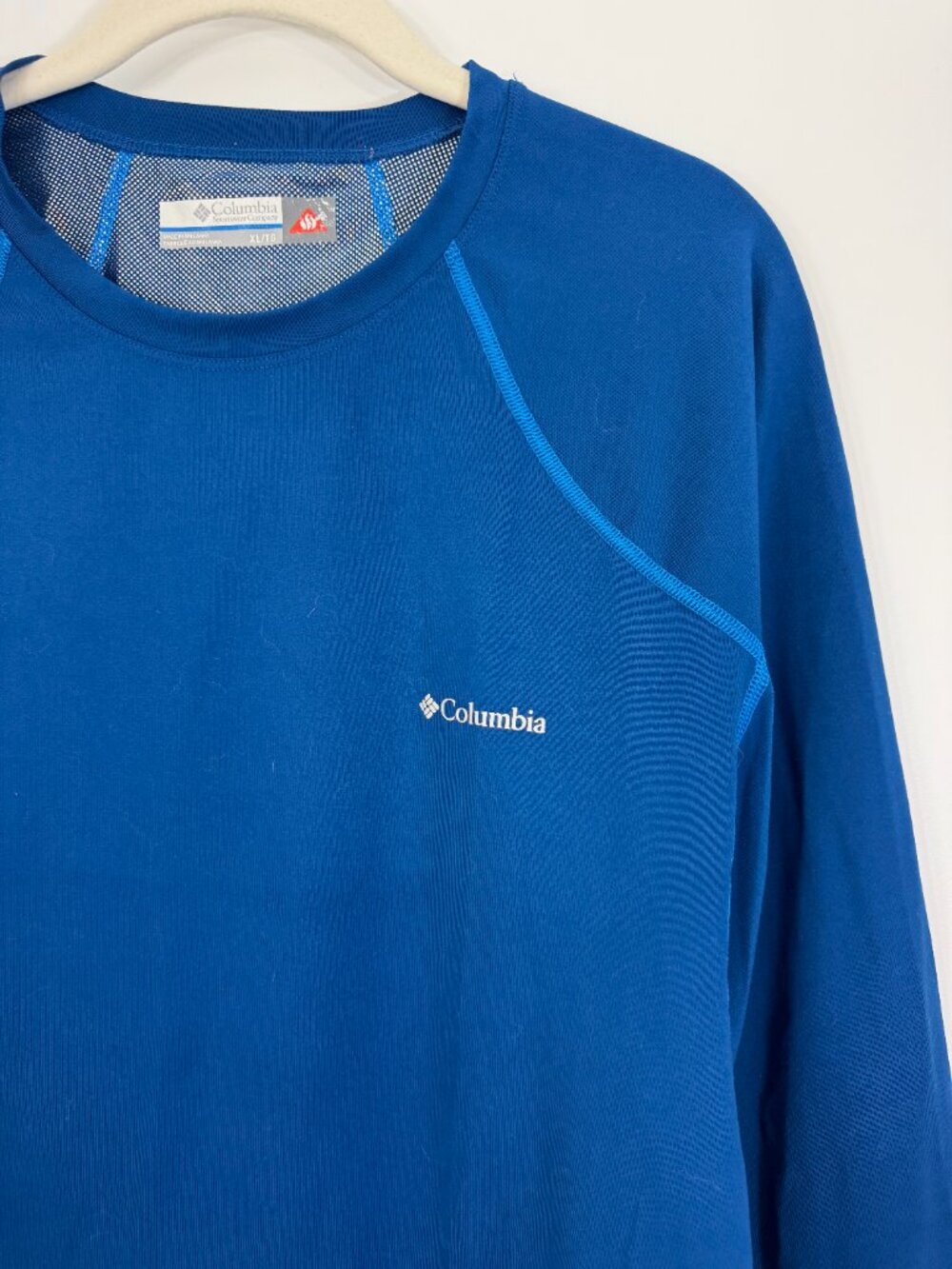 Columbia Mens XL Omni-Heat Midweight Baselayer Long Sleeve Thermal Crew Top Blue